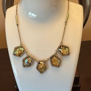 Elegant Gold and Iridescent Necklace